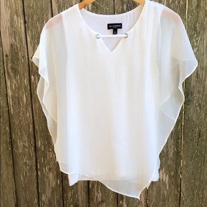 I.N. Studio Shear White Blouse